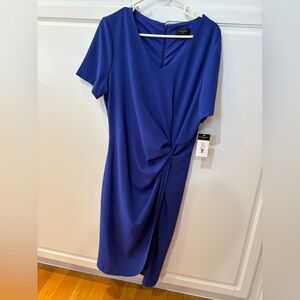 Tahari ASL Royal Blue Midi Dress
